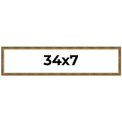 34x7 Frame Gold Solid Wood Picture Frame - Complete Modern Photo Frame