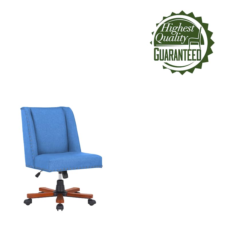 Porthos Home Hanzo Swivel Office Chair, Fabric Upholstery, Wooden Base