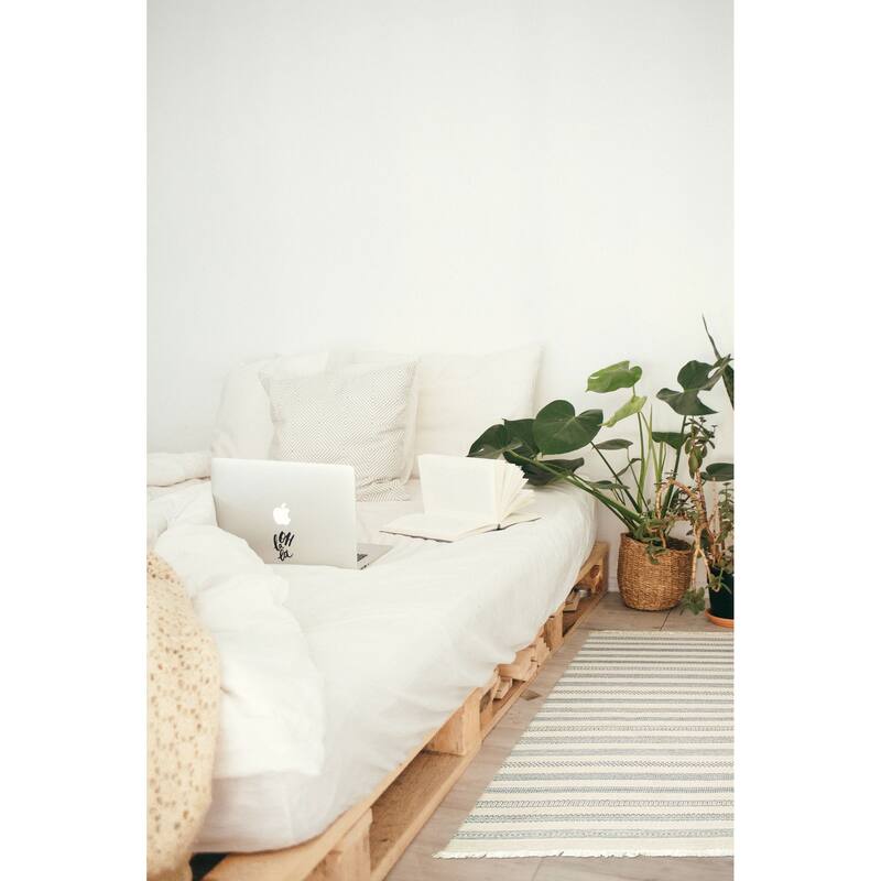 ECARPETGALLERY Flat-Weave Ankara FW Ivory Wool Kilim - 5'1 x 7'7