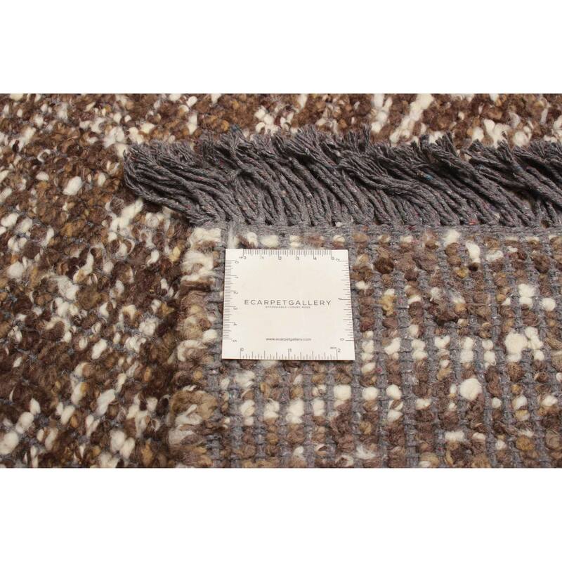 ECARPETGALLERY Braid weave Sienna Dark Brown Wool Rug - 4'11 x 7'6