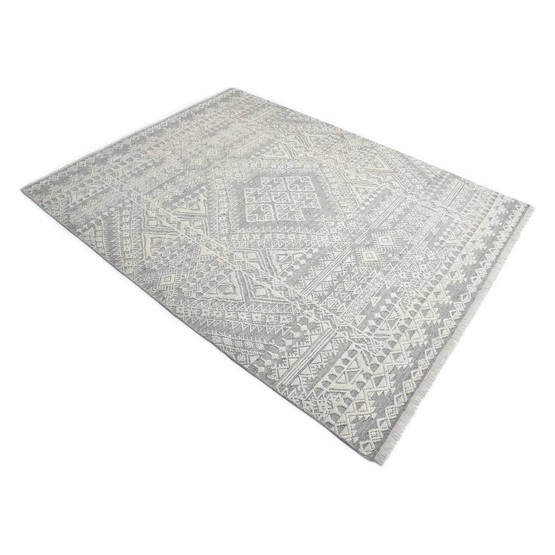 Overton Handmade Modern Contemporary Geometric Area Rug
