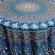 preview thumbnail 3 of 5, Cotton Floral Elephant Jamboree Round Tablecloth Collection - 81 inches