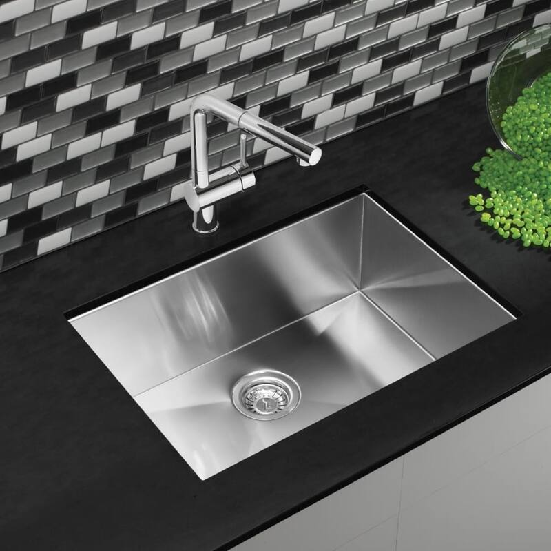 Quatrus R0 25" Undermount Single Basin Stainless Steel Kitchen Sink