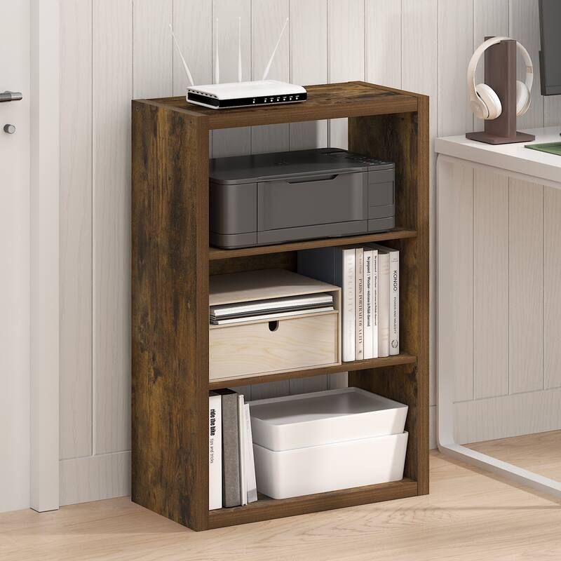 Furinno Viola 3-Tier Open Shelf Bookcase, Bookshelf, Dark Oak