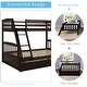 preview thumbnail 7 of 7, Espresso Twin Over Full Solid Wood Bunk Bed with Two Storage Drawers, Removable Ladder, Guard Rails