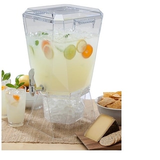 Creativeware Acrylic Beverage Dispenser Clear With White Base 3.5 Gallon