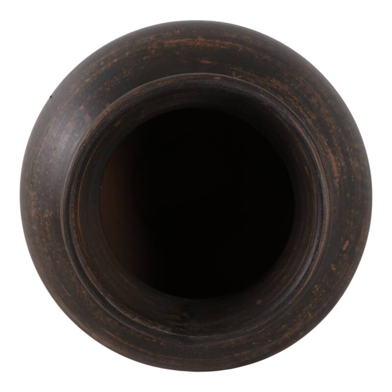 Terracotta Two Tone Traditional Vase - Brown, 12"