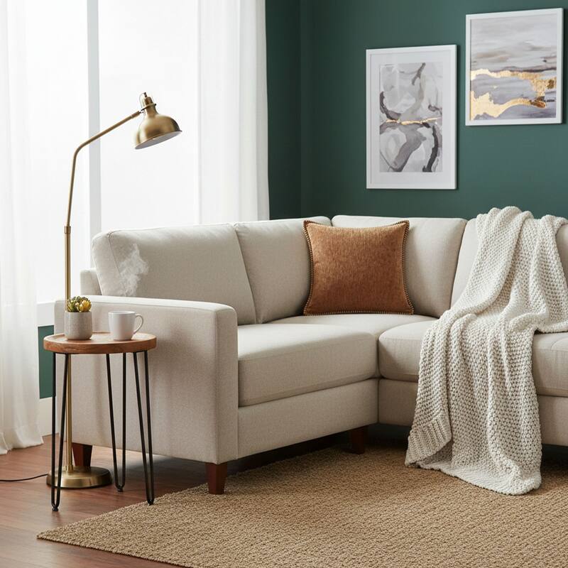 Textured Throw Pillow with Stitched Contrast Edge Set of 2