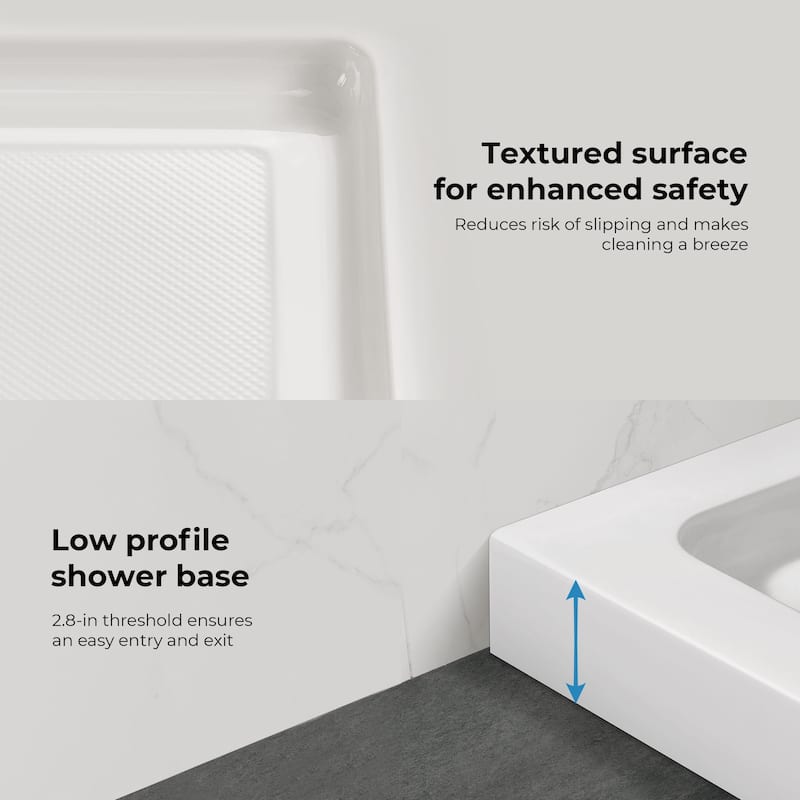 OVE DECORS Adena White Shower Base 60x36 in white