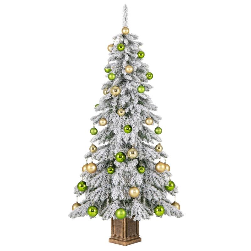 Costway 1 PCS 6 FT Artificial Xmas Tree Hinged Christmas Tree with 589 - 1 PCS