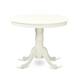 Dining Set Included Pedestal Dining Table and Wooden Chairs - Linen White Finish (Number of Chair Option)