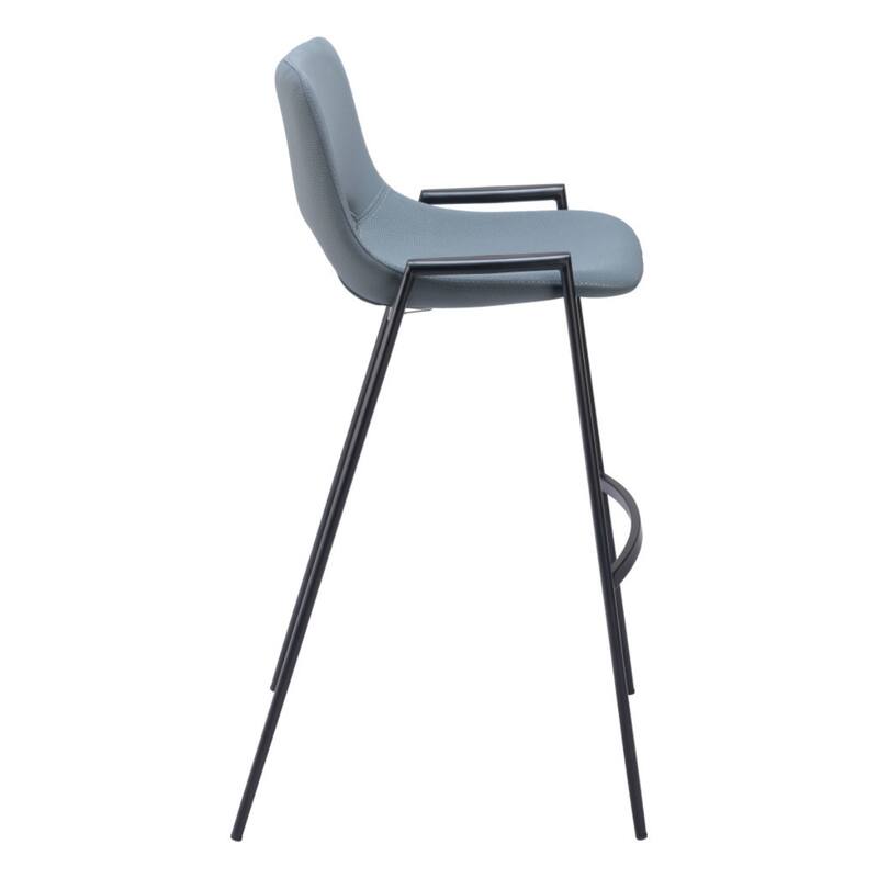 Set of 2 Faux Leather Low Back Chairs with Steel Frame and Footrest