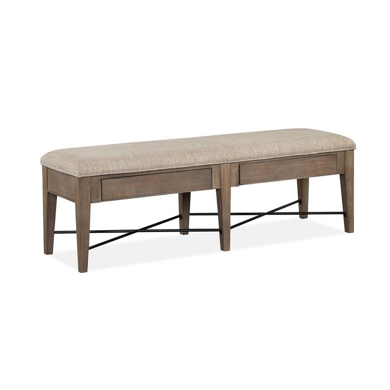 Magnussen Home Paxton Place Dovetail Grey Upholstered Bench - 58''W x 17''D x 19''H - 58''W x 17''D x 19''H - Dovetail Grey