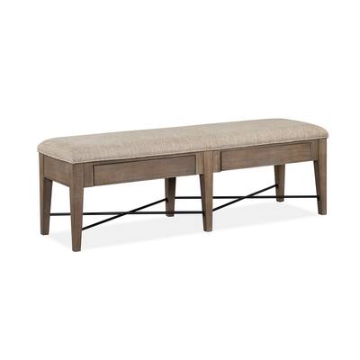 Magnussen Home Paxton Place Dovetail Grey Upholstered Bench - 58''W x 17''D x 19''H