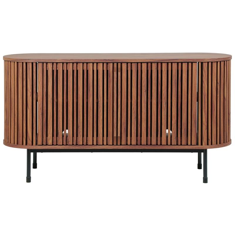 SAFAVIEH Home Enid Large 2-Door Sideboard - 59"W x 18"D x 31"H - Walnut/Black