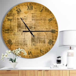 Designart 'Antique face on Parchment' Oversized Rustic Wall CLock