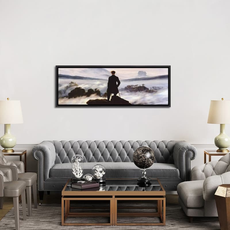 iCanvas "The Wanderer Above The Sea of Fog" by Caspar David Friedrich Framed