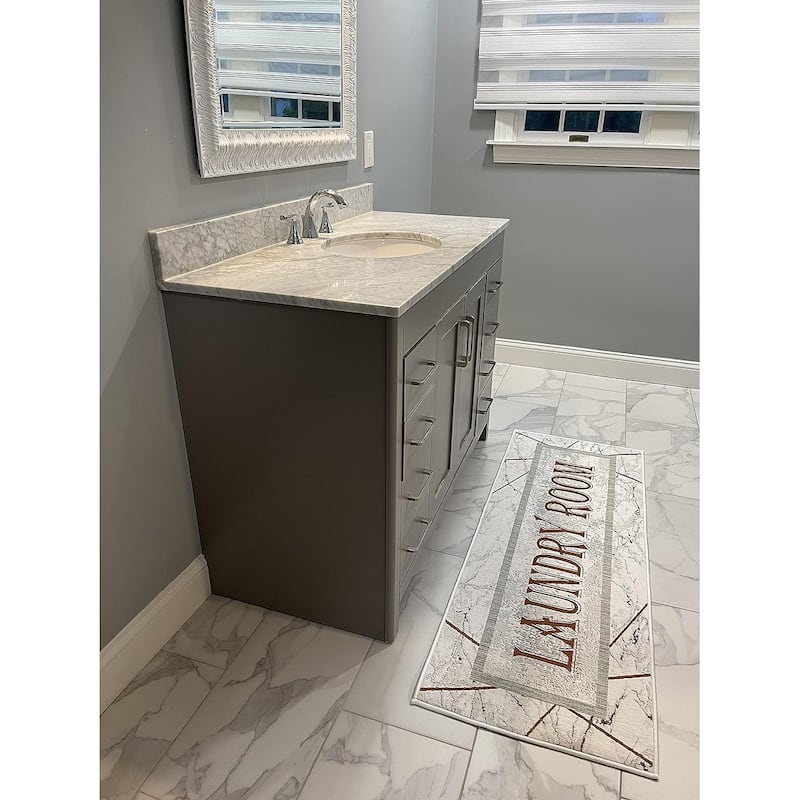 SussexHome Washable Ultra Thin Laundry Room Rug Runner - 20" x 59"