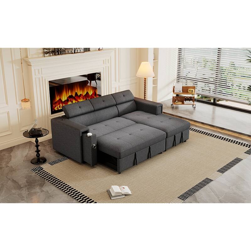 96" Multi-Functional Pull-Out Sofa Bed