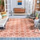 SAFAVIEH Courtyard Lawanda Trellis Indoor/ Outdoor Waterproof Patio Backyard Rug - 8' x 11' - Terracotta/Beige