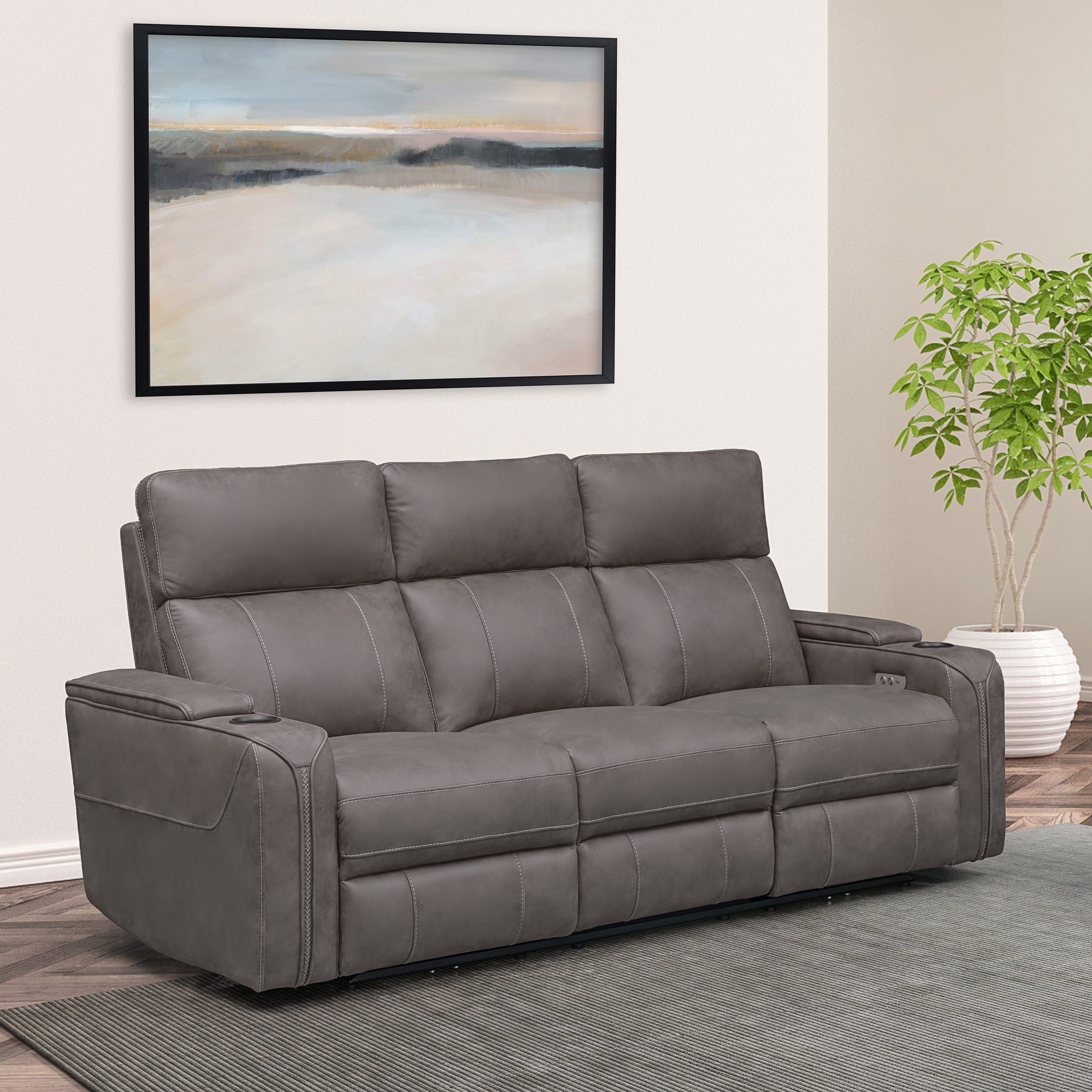 Avenger gray power reclining sofa 2025