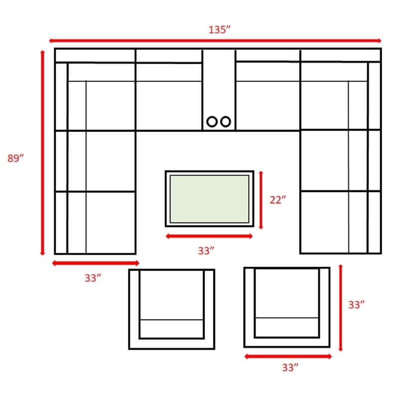 12 Piece Rattan Sectional Seating Group with Cushions