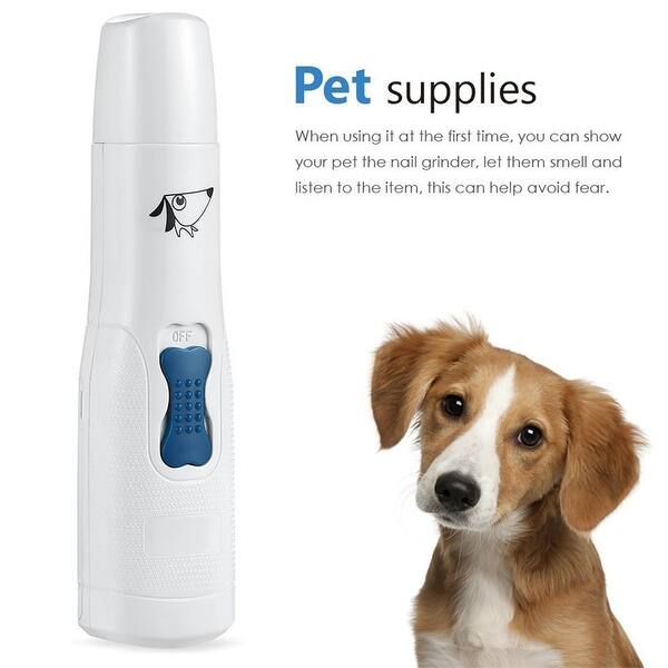 Electric Dog Nail Grinder Paw Trimmer Clipper For Small, Medium & Large Breeds, White