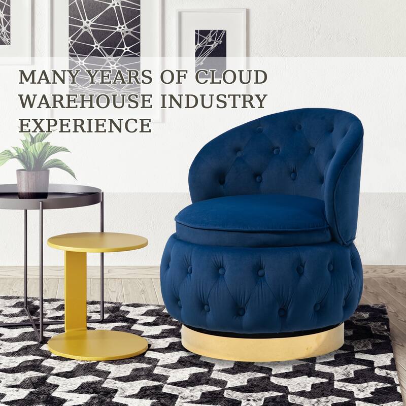 360 Degree Swivel Cuddle Barrel Accent Storage Chairs, Round Armchairs with Wide Upholstered, for Living Room