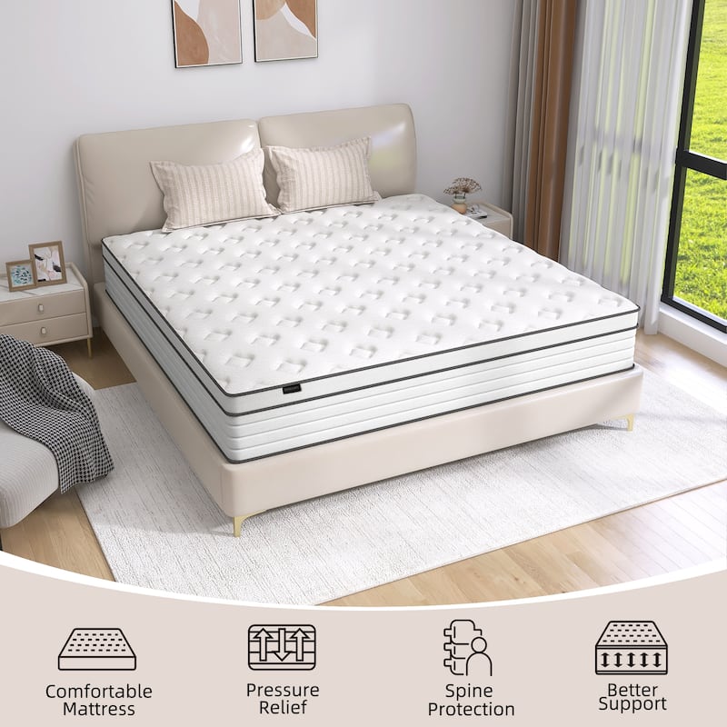 14 Inch Twin Size Hybrid Mattress Individual Pocket Springs with Foam