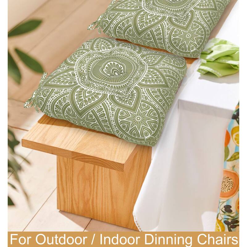Waterproof Indoor Outdoor Chair Seat Pads Cushion – 19x19 Inches with ties | Set of 2