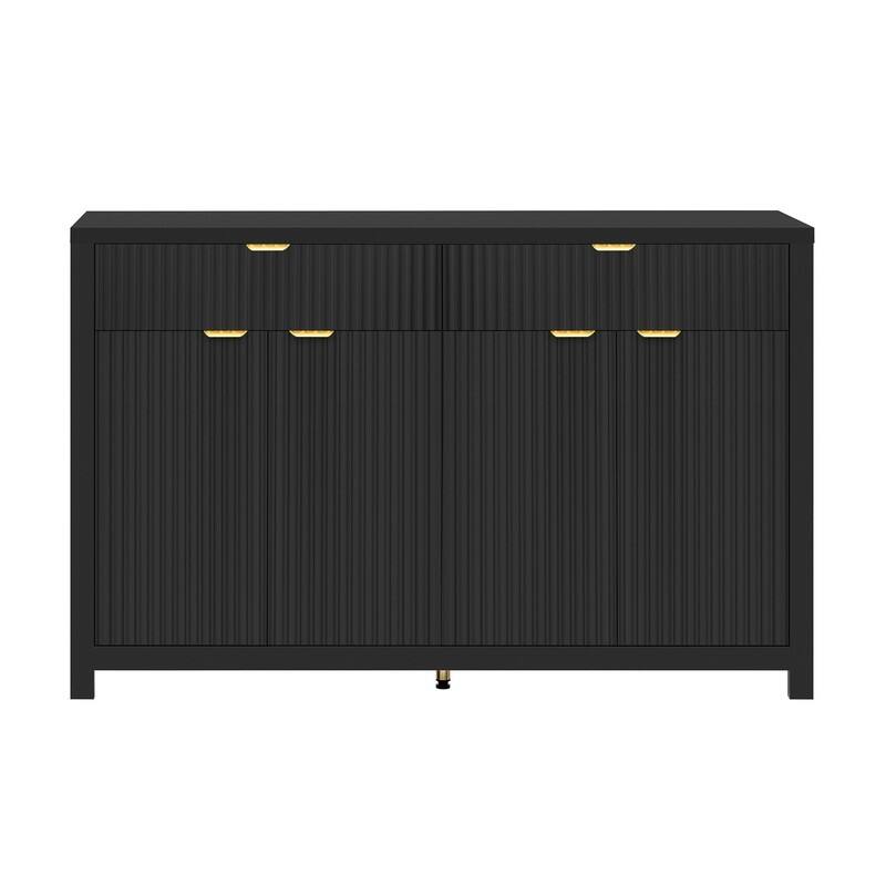 55.1" Modern Sideboard Cabinet with Adjustable Shelves and Aluminum Handles for Stylish Home Storage Solutions