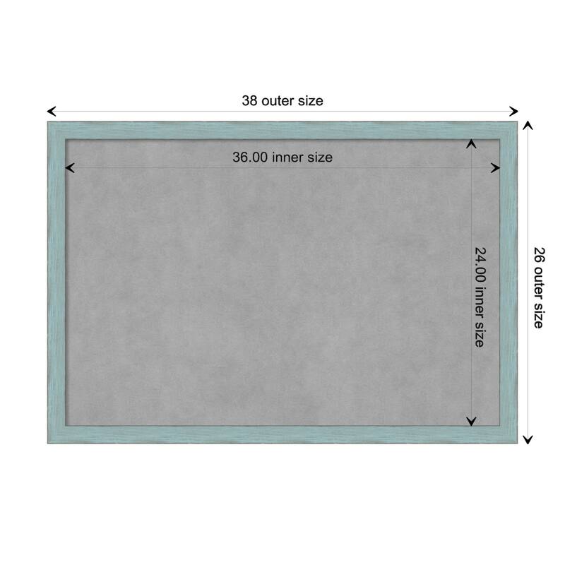 Framed Magnetic Board, Sky Blue Rustic - Board Size 36x24
