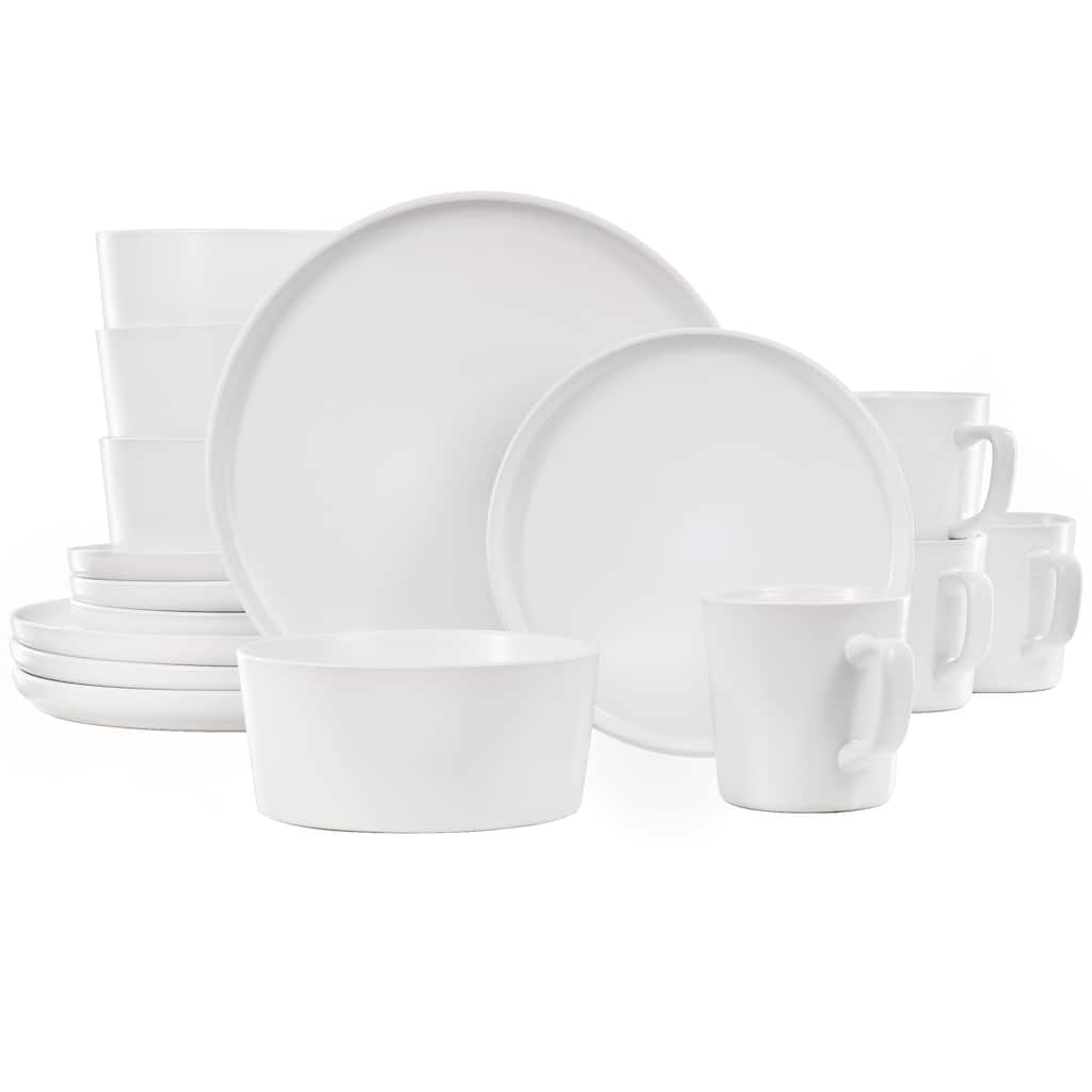 Elama Luxmatte White 16 Piece Dinnerware Set