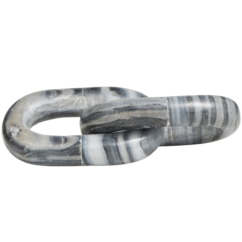 Luxe Gray Marble Geometric 2 or 3 Link Chain Sculpture