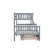 preview thumbnail 7 of 32, Twin Over Full Rubber Wood Bunk Bed with Trundle
