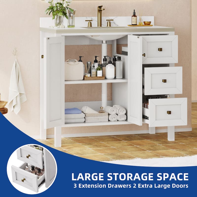 Moasis 36"/40"/ 47" Bathroom Vanity Cabinet with Sink