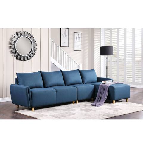 Modern Upholstered Sofa with Ottoman