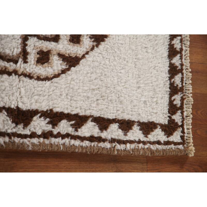 Natural Dye Tribal Anatolian Runner Rug Hand-knotted Wool Carpet - 3'3"x 11'11"
