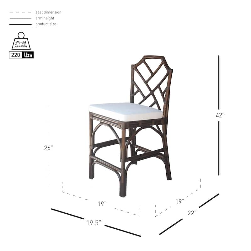 NPD Furniture Kara Rattan Counter Stool (Set of 2)