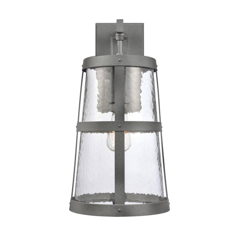 Dakota 14'' High 1-Light Outdoor Sconce - Distressed Zinc - 18 inch Tall - Distressed Zinc