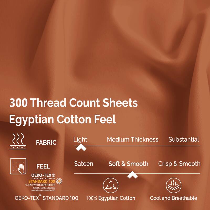 Egyptian Cotton 300 Thread Count Solid Bed Sheet Set by Superior