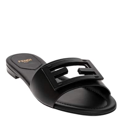 Fendi Baguette Slides - Black