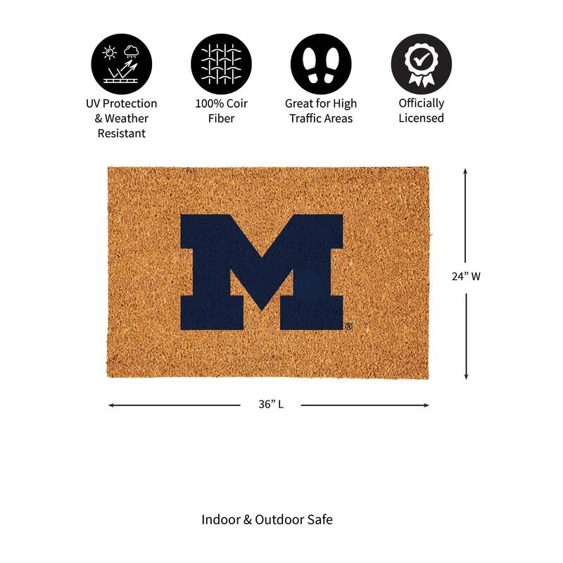 University Of Michigan Full Color Indoor/Outdoor Coir Mat