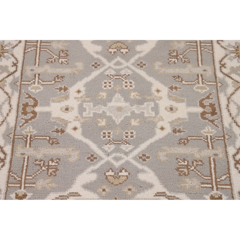 Transitional Oushak Oriental Area Rug Hand-Knotted Wool Carpet - 3'11"x 5'10"
