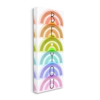 Stupell Be You Kids Motivational Typography Stacked Rainbows Canvas ...
