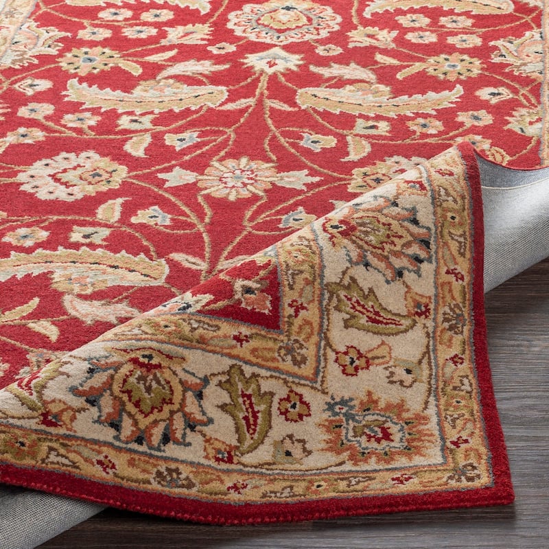 Hand-tufted Kaiser Burgundy Wool Area Rug - 4' x 6' - 4' x 6'