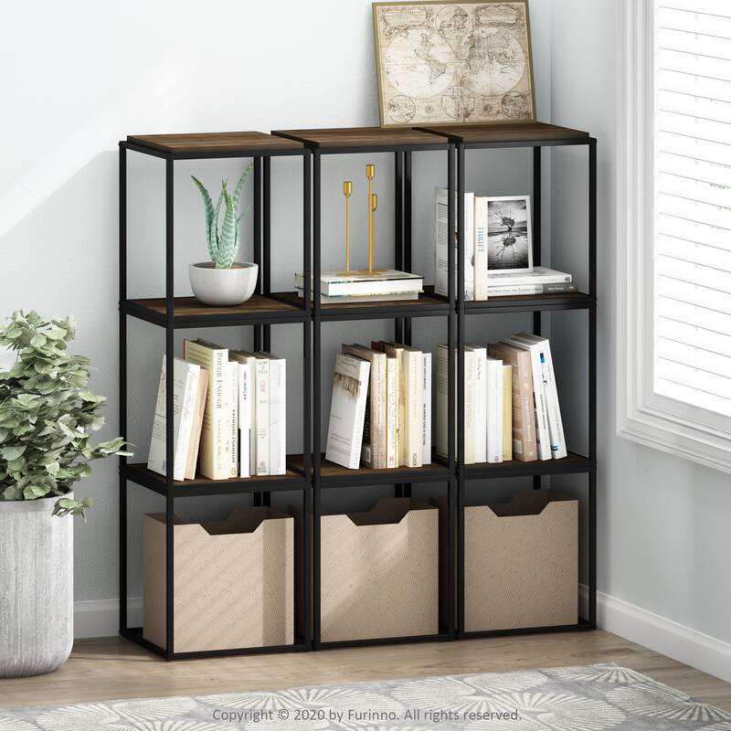 Furinno Moretti Modern Lifestyle Stackable Shelf, 1-Tier, Columbia Walnut