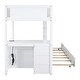 preview thumbnail 13 of 15, Stylish Design Wood Bunk Bed with Maximized Storage Space, Build-in Ladder and Desk, White