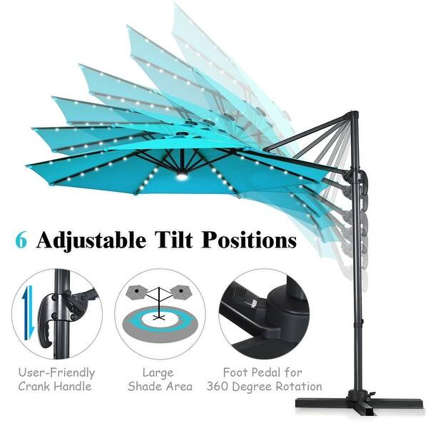 Shop Black Friday Deals On 10 Ft Patio Offset Cantilever Umbrella With Solar Lights Turquoise Turquoise Overstock 32201030
