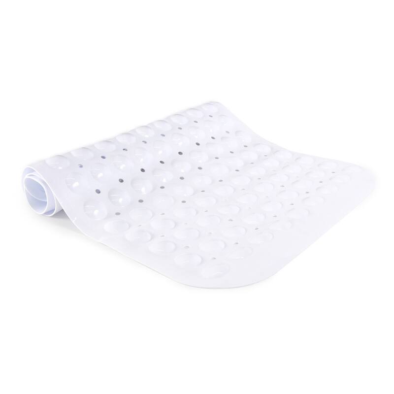 Kenney Microban Protected Bubble Bath Mat, 26.75" L x 14.5" W - White